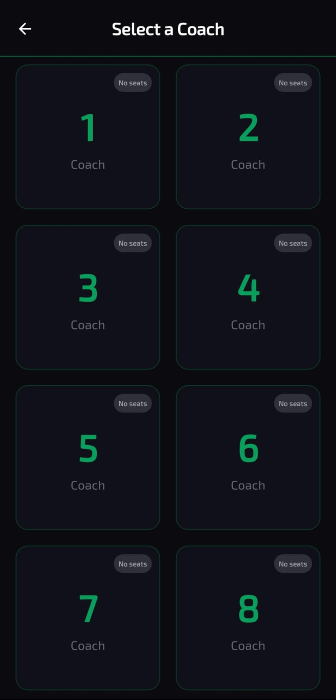 Select your line and coach in the KnowSeat app