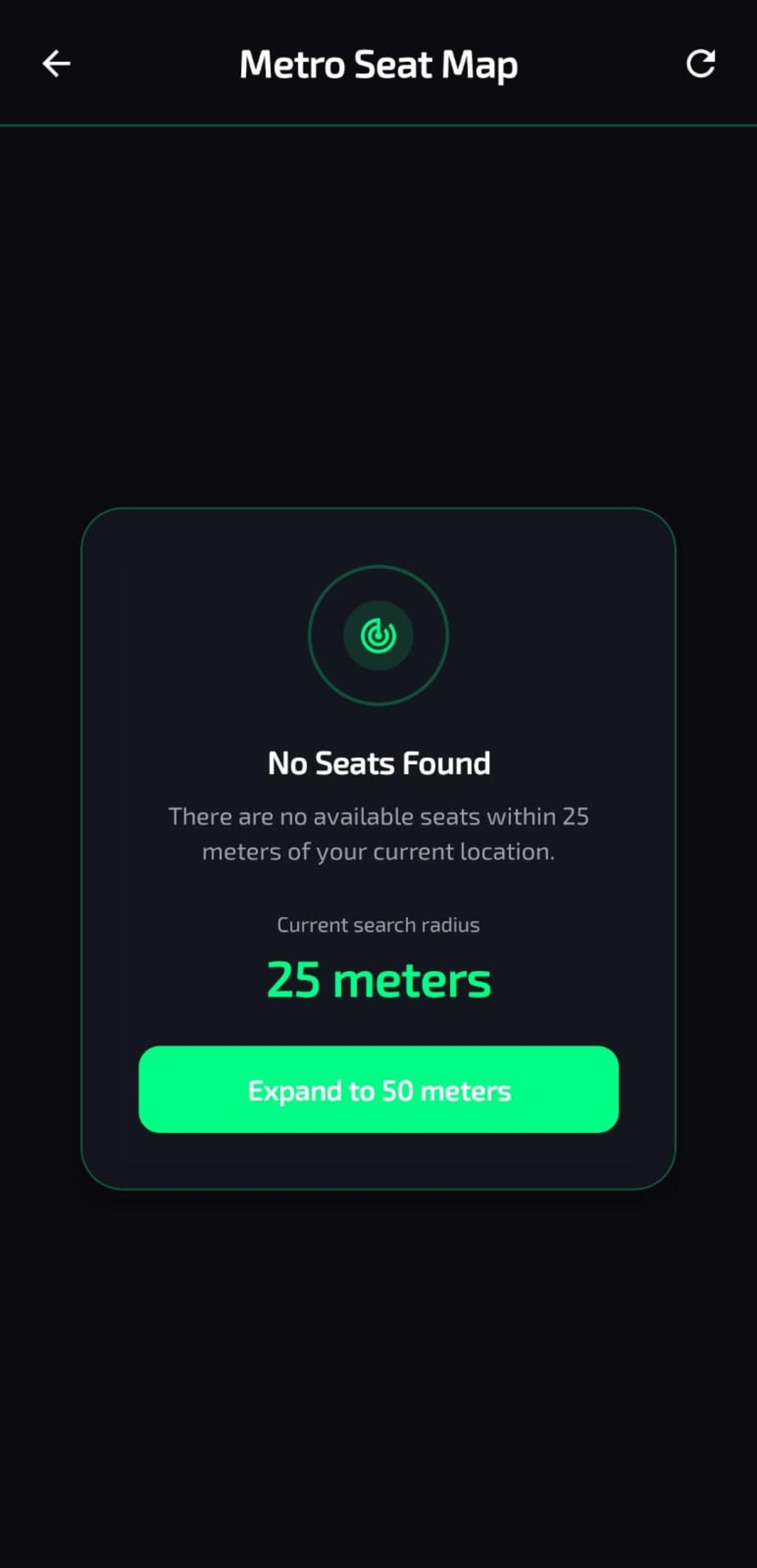 Seat map showing seats that will free up soon